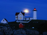 Moonrise over the Nubble Lighthouse Photographic Print by Darlyne A. Murawski