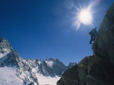 A Moutaineer Climbs Above Palisade Glacier in the Sierra Mountains Photographie par Gordon Wiltsie