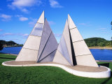 Sculpture of Sails at Grand Haven Harbor, MI Photographic Print by Barry Winiker
