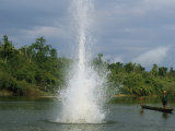 Burmese Fishermen Use Dynamite to Stun Fish in a Local Waterway Photographic Print by Steve Winter