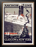 Anchor Line, Glasgow to New York Prints by Kenneth Shoesmith