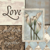 Blue Diamonds: Love II Print by Debbie DeWitt
