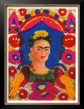 Self-Portrait with Flowers Posters by Frida Kahlo