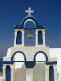 Exterior View of a White Church with Blue Accents and a Bell Photographic Print by Todd Gipstein