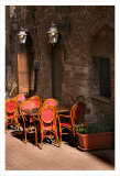 Ristorante with Red Chairs, San Gimignano Poster by Igor Maloratsky