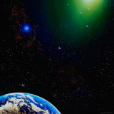 Illustration of Earth and Stars Lámina fotográfica por Ron Russell Illustration of Earth and Stars Lámina fotográfica por Ron Russell