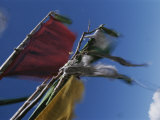 Prayer Flags are Ravaged by the Wind in the Nyele La Pass, Bhutan Photographie par Bobby Model