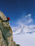 A Man Clings to the Side of 2850 Meter Mount Bearskin Photographic Print by Gordon Wiltsie