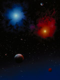 Space Illustration Titled Duo Novae Photographie par Ron Russell