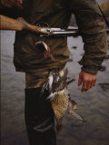 Teal and Snipe Hang from a Hunters Belt Photographic Print by Randy Olson