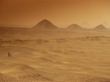 Two Men Cross the Barren Desert at Giza Photographic Print by Kenneth Garrett
