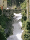 Footbridge over a Waterfall in Badgastein Photographic Print by Walter Meayers Edwards