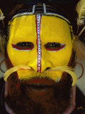 Portrait of a Huli Tribesman Dressed up for the Annual Sing-Sing Festival Photographic Print by Jodi Cobb