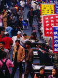 Crowds on Wangfujing Street in Dongcheng Bejing, China Photographic Print by Phil Weymouth