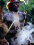 Elder and Chief of Dani Tribe, Baliem Valley, Indonesia Photographic Print by Jerry Alexander
