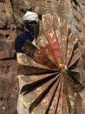 Priest Holding 15th Century Ceremonial Fan at Debre Tsion Rock Hewn Church in Cheralta, Ethiopia Photographic Print by Ariadne Van Zandbergen
