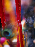 Burning Incense in Honour of Chau Bun in Old Chinatown, Los Angeles, California, USA Photographic Print by Ray Laskowitz