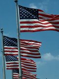 Flags Blowing in Wind, Washington DC, USA Lámina fotográfica por Eric Wheater