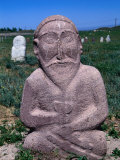 Ancient Stone Sculpture Near Burana Tower, Kyrgyzstan Photographic Print by Martin Moos