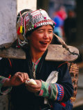 Portrait of Hilltribe Woman at Market, Muang Sing, Laos Photographic Print by Anders Blomqvist