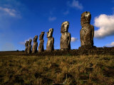 The Seven Moais of Ahu Akivi, Easter Island, Valparaiso, Chile Photographic Print by Jan Stromme
