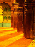 Carved Columns of the Jagannarayan Temple in Patan Illuminated at Night, Patan, Nepal Photographic Print by Ryan Fox