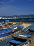 Fishing Boats on the Beach, Acapulco Photographic Print by Angelo Cavalli