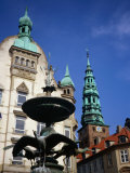 The Stork Fountain with Buildings in Background, Copenhagen, Denmark Photographic Print by Charlotte Hindle