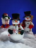 Three Christmas Snowmen Photographic Print by Jim McGuire