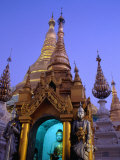 Detail of Buddha Statue at Schwedagon Pagoda, Bagan, Myanmar (Burma) Photographic Print by Ryan Fox
