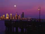 Seattle Skyline with Fishing Pier, WA Photographic Print by Jim Corwin