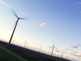 Wind Generators Spinning in Countryside Photographic Print