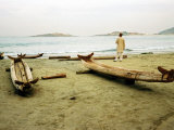 Kovalum, Kerala, India, Fisherman on Sand Photographic Print by Elisa Cicinelli