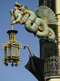 Carved Chinese Dragon with Fan and Lantern Photographic Print by Richard Nowitz