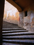 Stairs Leading to the Old Town, Sighisoara, Romania Photographic Print by David Greedy