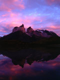 Cuernos Del Paine and Reflection at Dawn, Torres Del Paine National Park, Chile Photographic Print by Brent Winebrenner
