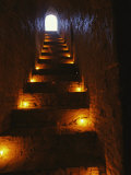 Narrow Staircase Lit with Candles Inside Dhamma-Yan-Gyi Temple Photographic Print by Richard Nowitz