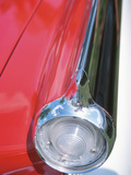 Sleek Tail Light on Antique Red Car Photographic Print
