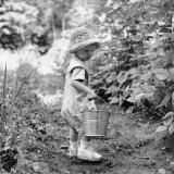 Little Girl with Hat and Pail Outdoors Photographic Print by Sandra Stambaugh Little Girl with Hat and Pail Outdoors Photographic Print by Sandra Stambaugh