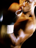 Close-up of a Male Boxer Wearing Boxing Gloves Photographic Print