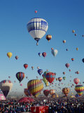 Colorful Hot Air Balloons, Albuquerque Balloon Fiesta, Albuquerque, New Mexico, USA Fotografie-Druck