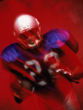 Portrait of an American Football Player Standing in a Tackle Pose Photographic Print