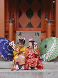 Girls Dressed in Kimono, Shichi-Go-San Festival (Festival for Three, Five, Seven Year Old Children) Photographie