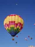 Colorful Hot Air Balloons in Sky, Albuquerque, New Mexico, USA Lámina fotográfica