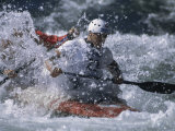 Kayaking in White Water Photographie