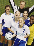 Portrait of a Female Soccer Team Fotografie-Druck