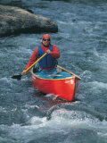 Man in Canoe on Tayler River Photographic Print by Paul Gallaher