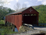 Red Covered Bridge Photographic Print