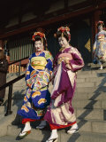 Apprentice Geisha (Maiko), Women Dressed in Traditional Costume, Kimono, Kyoto, Honshu, Japan Photographic Print