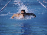 Young Man Swimming in a Swimming Pool Photographic Print